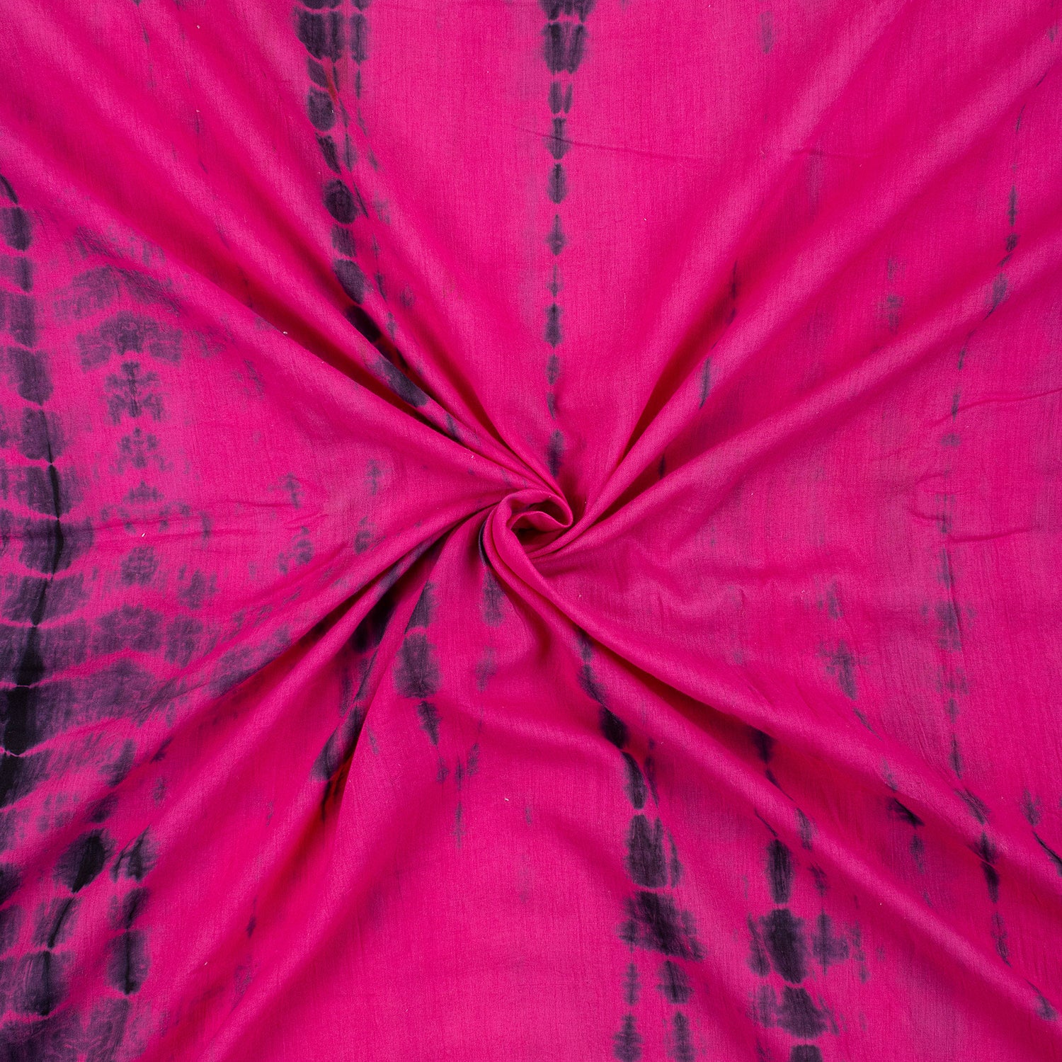 Dark Pink Tie Dye Organic Cotton Shibori Fabric