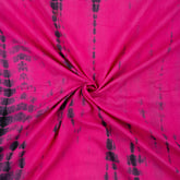Dark Pink Tie Dye Organic Cotton Shibori Fabric