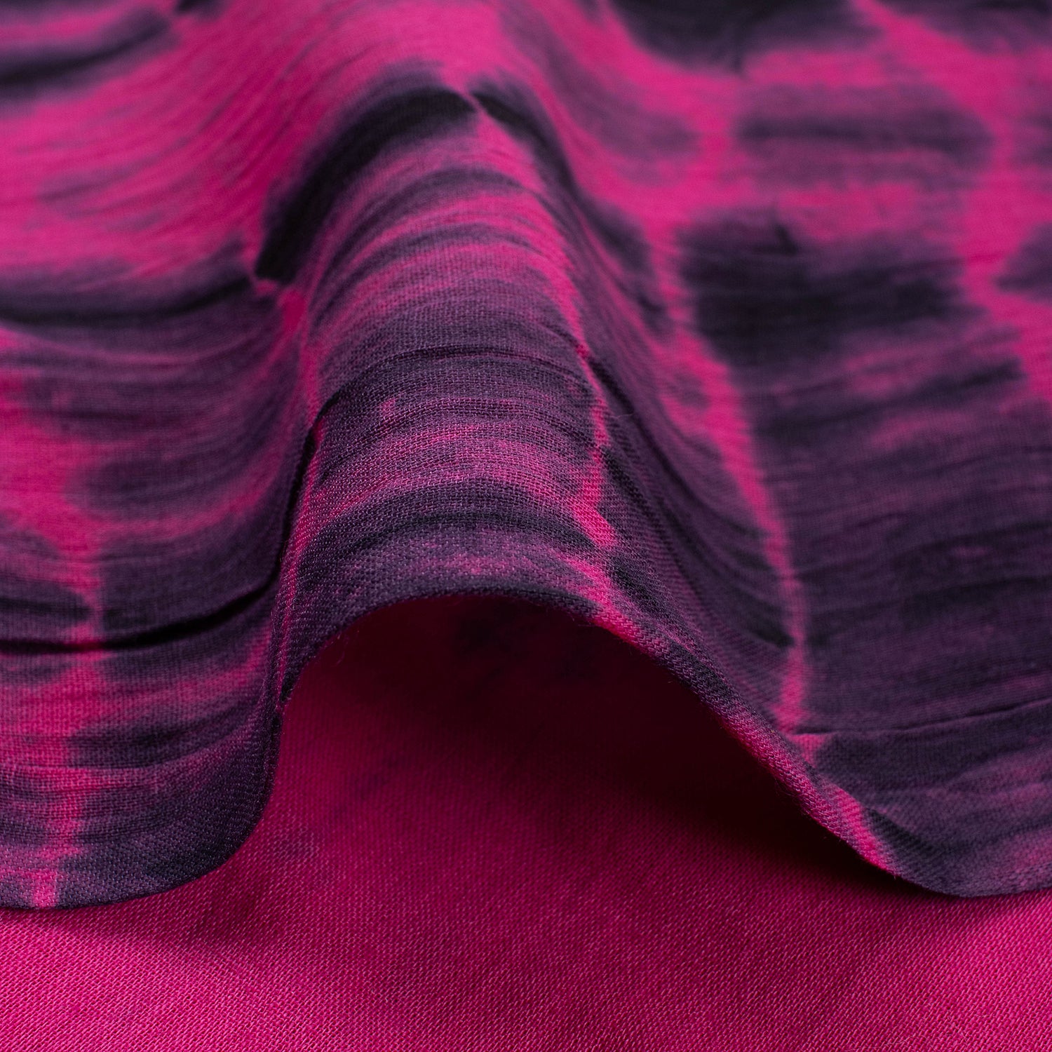 Dark Pink Tie Dye Organic Cotton Shibori Fabric