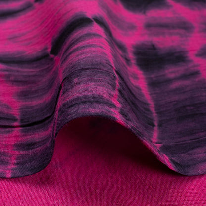 Dark Pink Tie Dye Organic Cotton Shibori Fabric