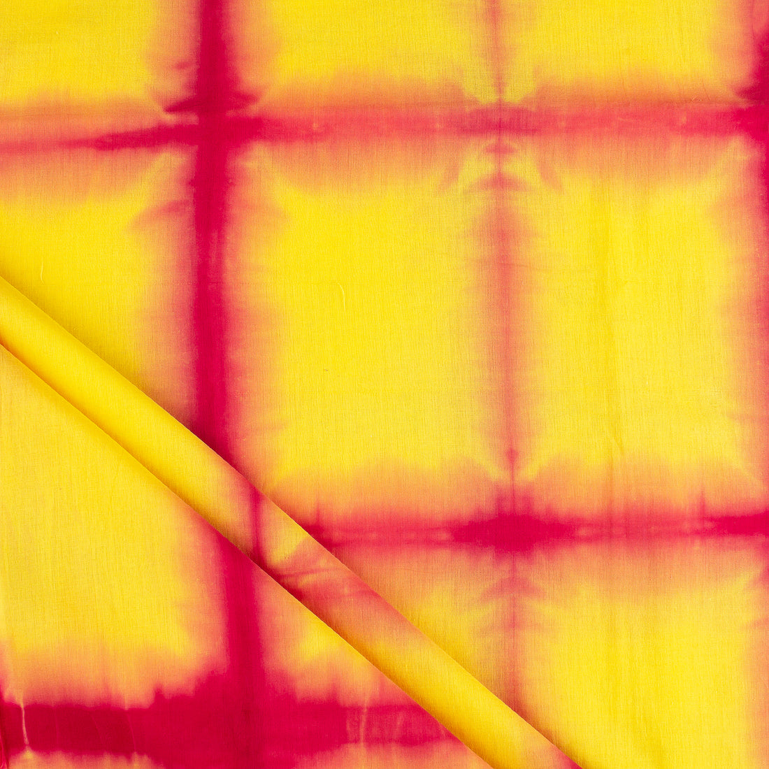 Yellow Cotton Shibori Tie Dye Fabric for Dress