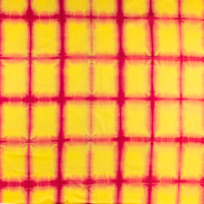 Yellow Cotton Shibori Tie Dye Fabric for Dress