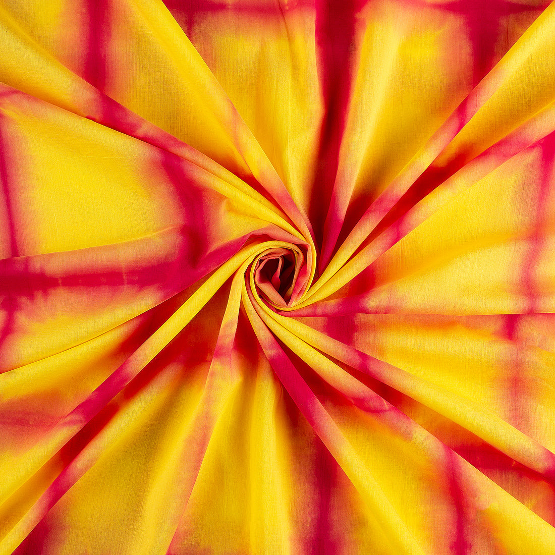 Yellow Cotton Shibori Tie Dye Fabric for Dress