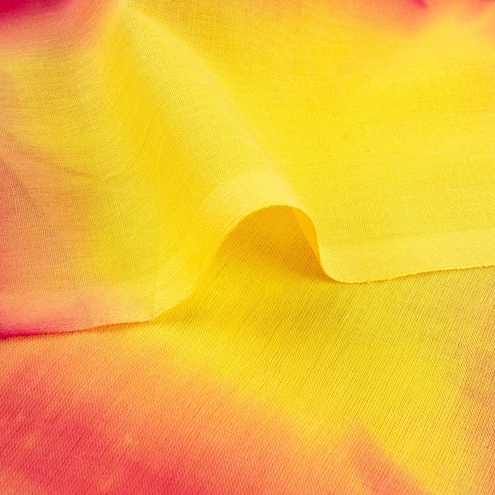 Yellow Cotton Shibori Tie Dye Fabric for Dress