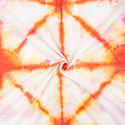 Orange Tie Dye Mud Resist Fabric for Cloth