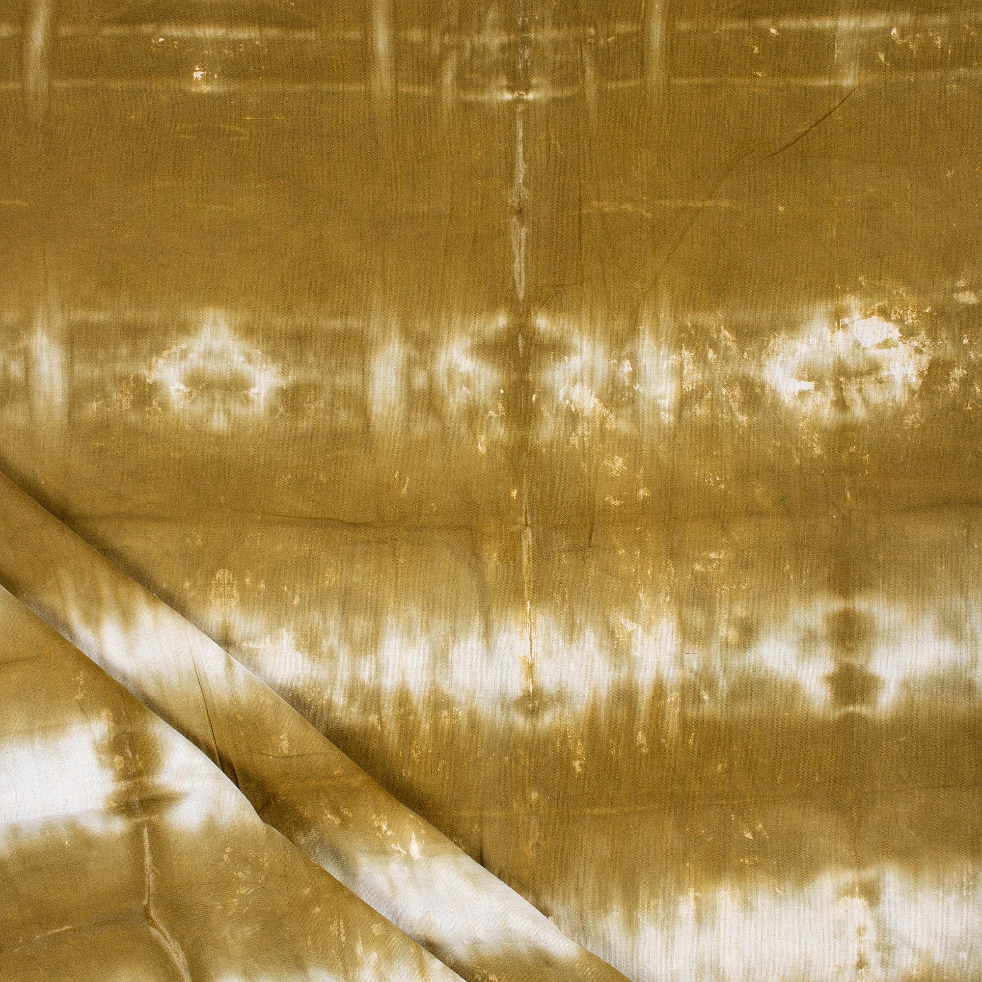 Yellow Hand Dyed Cotton Textile Fabric