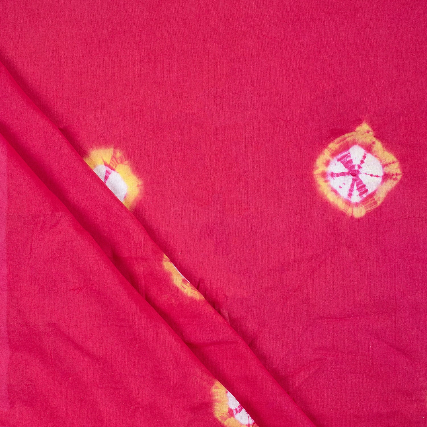 Tie Dye Pure Cotton Red Fabric For Kurti