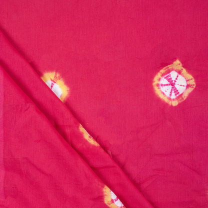 Tie Dye Pure Cotton Red Fabric For Kurti