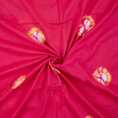 Tie Dye Pure Cotton Red Fabric For Kurti