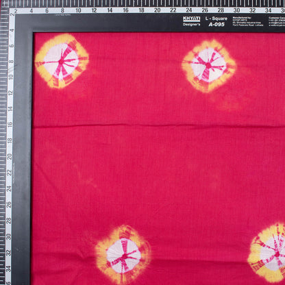 Tie Dye Pure Cotton Red Fabric For Kurti