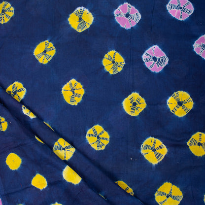 Shibori Tie Dye Blue Handdyed Fabric