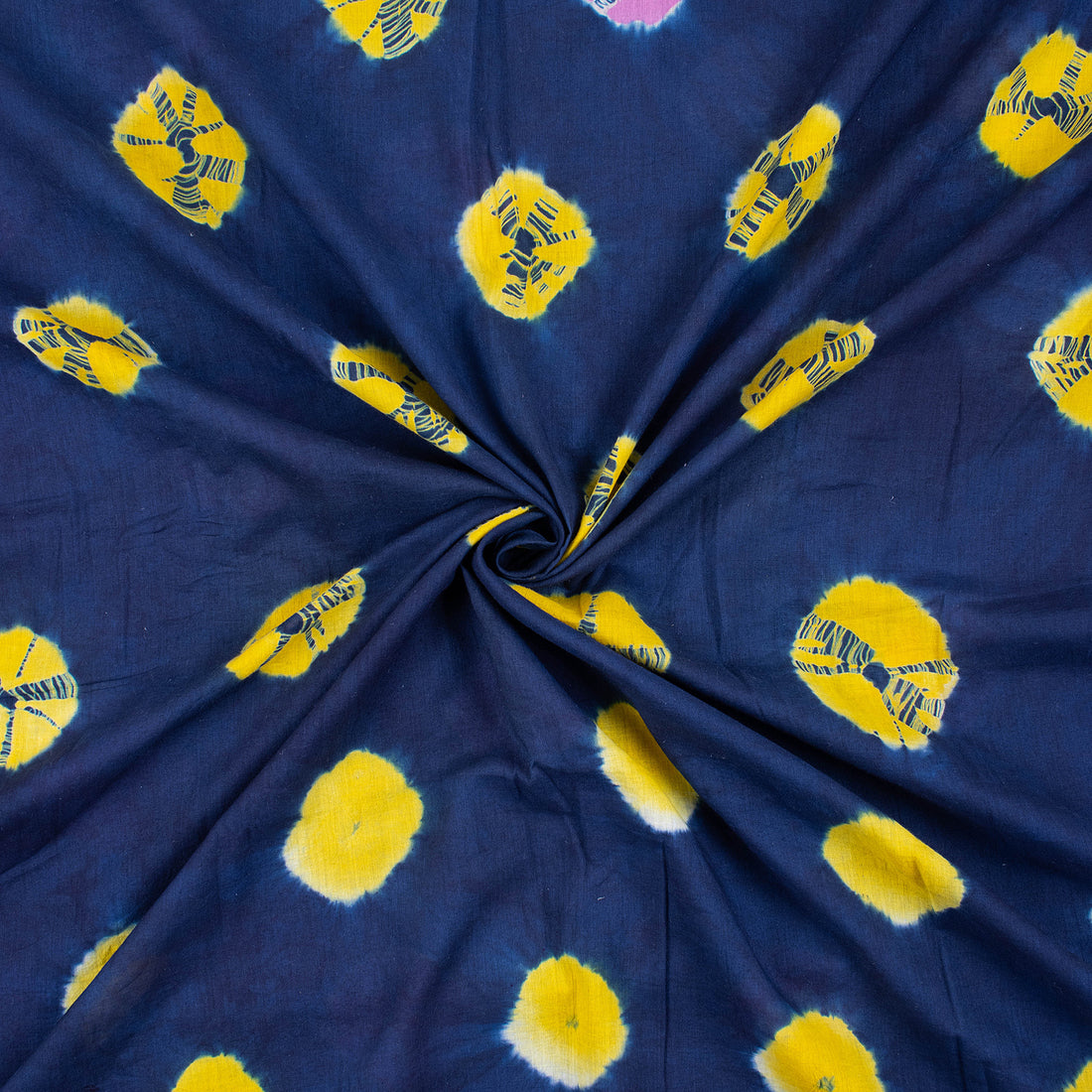 Shibori Tie Dye Blue Handdyed Fabric