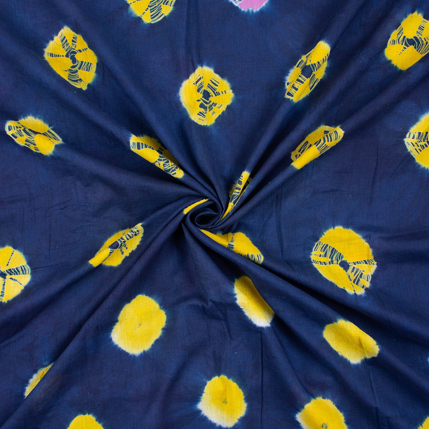 Shibori Tie Dye Blue Handdyed Fabric