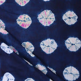 Indian Tie Dye Blue Running Fabric for Kurti