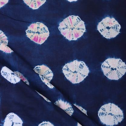 Indian Tie Dye Blue Running Fabric for Kurti