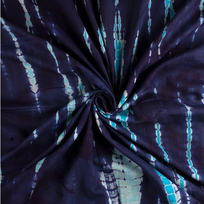 Indian Shibori Tie Dye Blue Fabric for Kurti