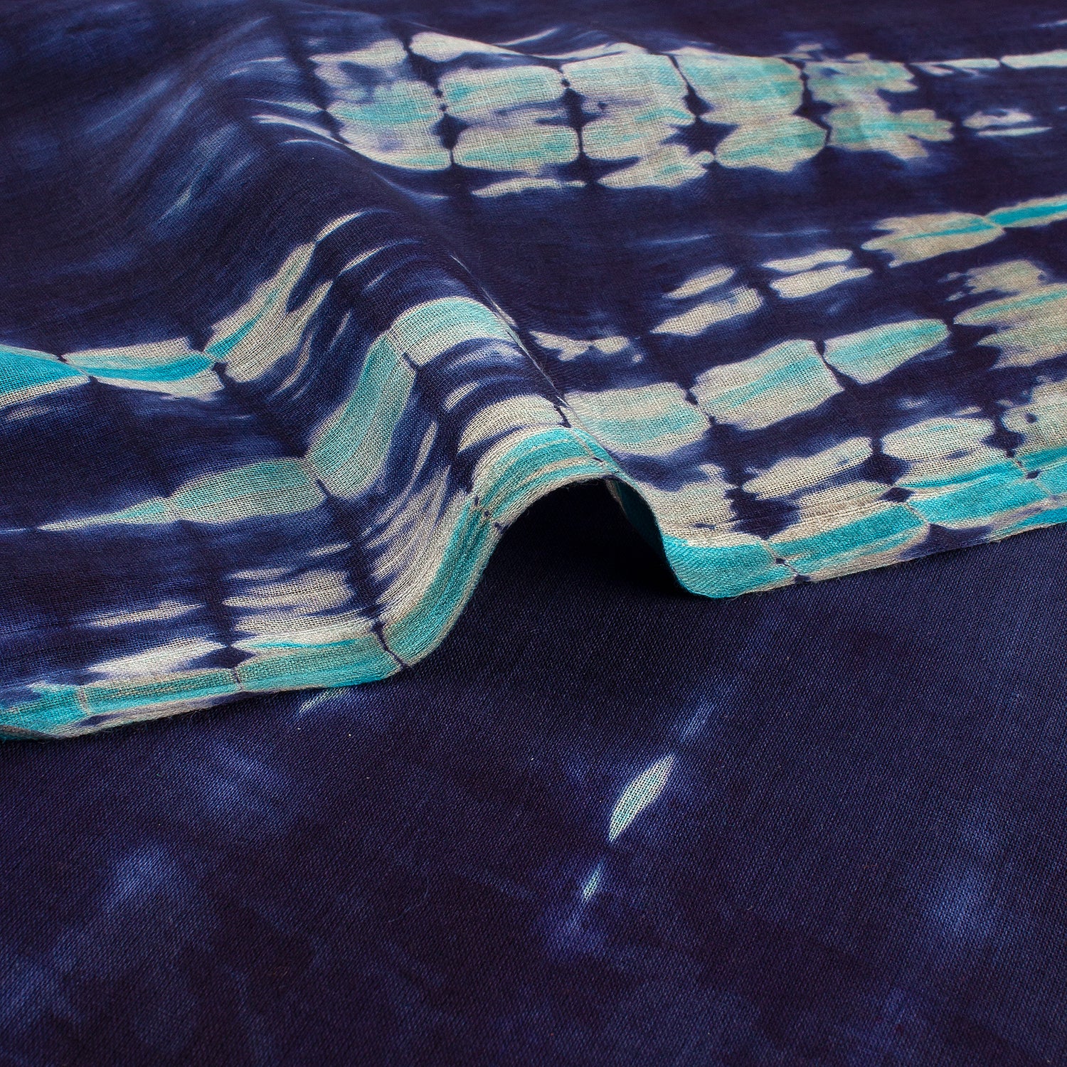 Indian Shibori Tie Dye Blue Fabric for Kurti