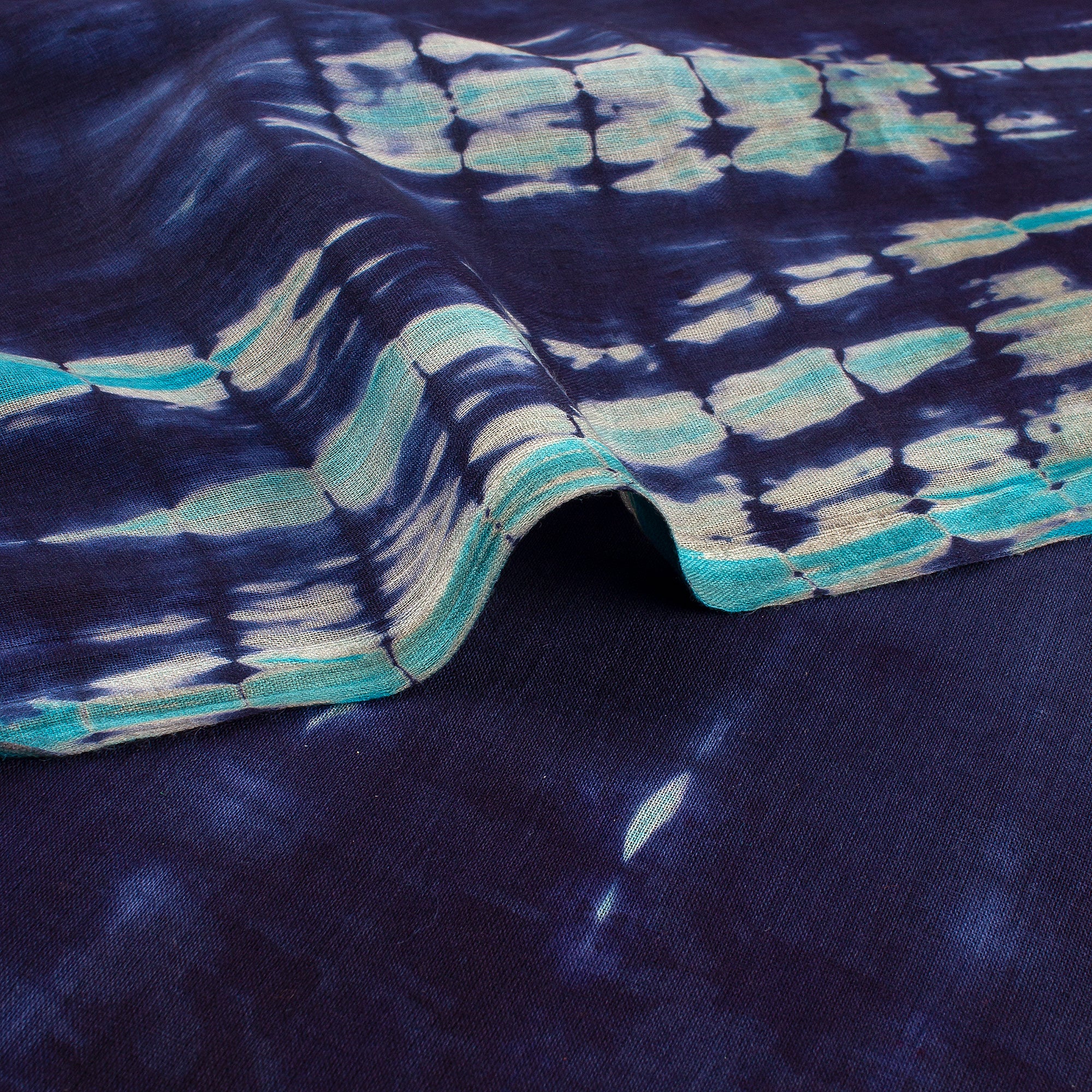 Indian Shibori Tie Dye Blue Fabric for Kurti