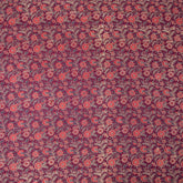 Pink Floral Print Silk Ajarakh Block Printed Cotton Fabric