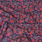 Pink Floral Ajrak Print Fabric Material