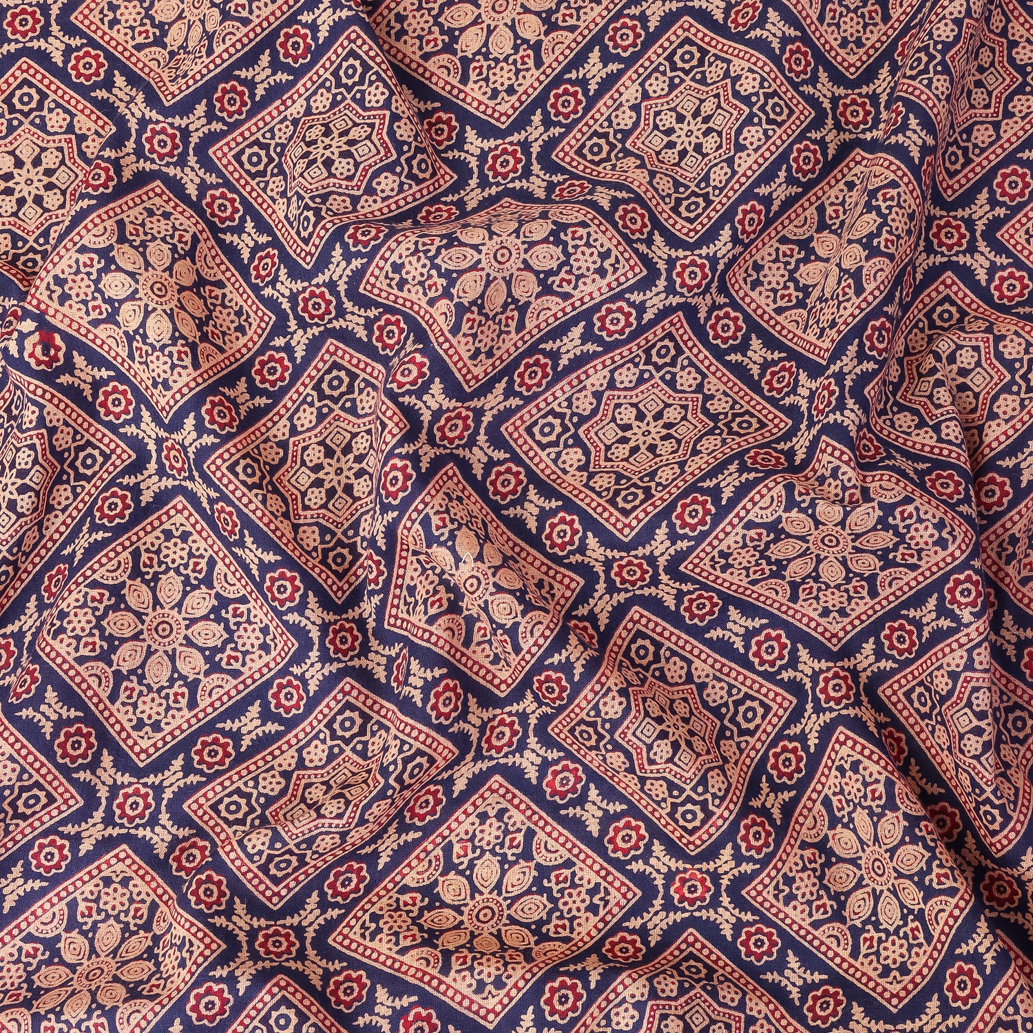 IKAT Print Fabric, Cotton Ajrakh Fabric