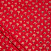 Hand Block Printed Red Pure Cotton Ajrakh Fabric