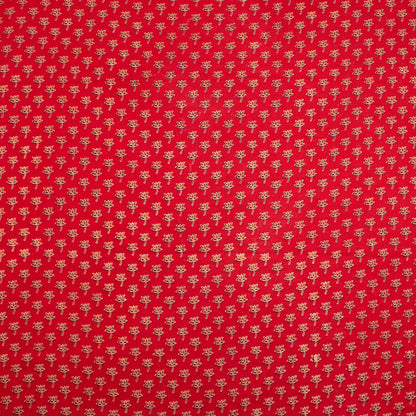 Hand Block Printed Red Pure Cotton Ajrakh Fabric