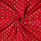 Hand Block Printed Red Pure Cotton Ajrakh Fabric