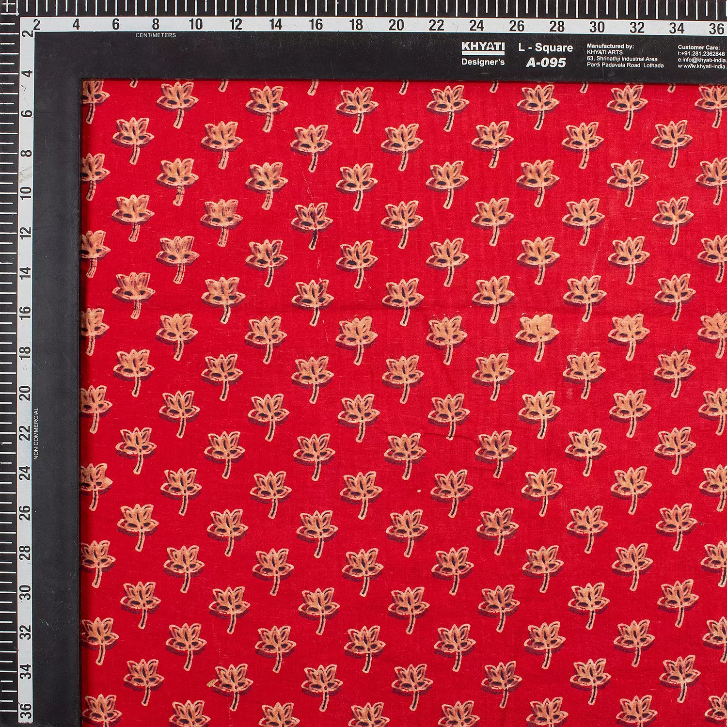 Hand Block Printed Red Pure Cotton Ajrakh Fabric