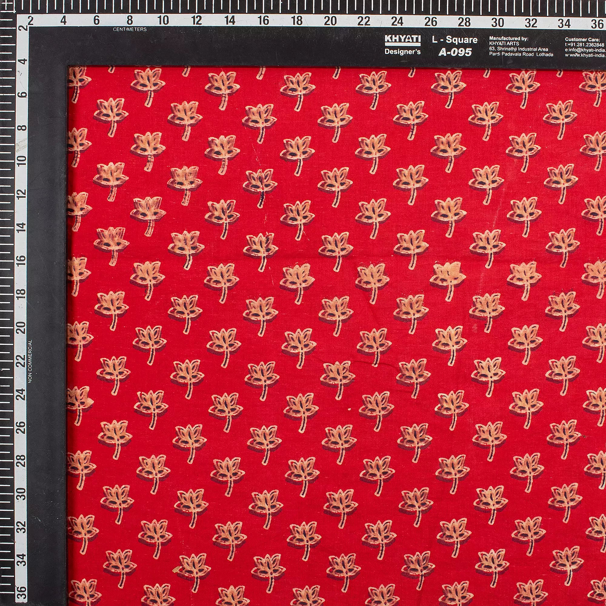 Hand Block Printed Red Pure Cotton Ajrakh Fabric