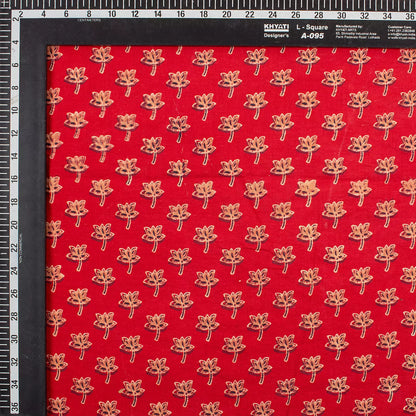 Hand Block Printed Red Pure Cotton Ajrakh Fabric