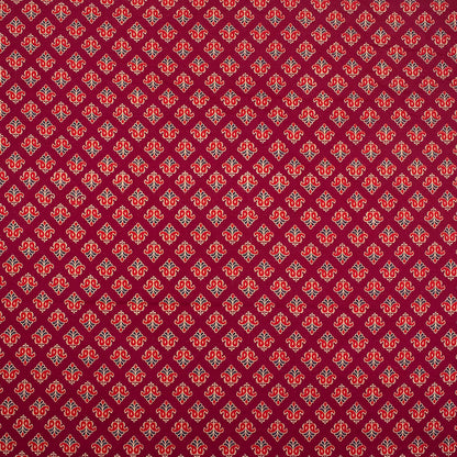 Floral Print Hand Block Ajrakh Fabric Online