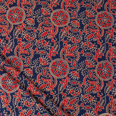 Organic Cotton Hand Block Ajrakh Running Fabric