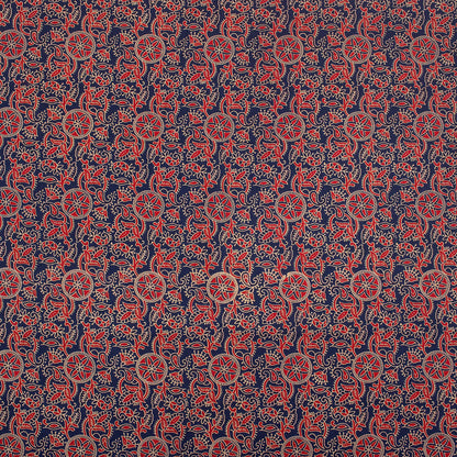 Organic Cotton Hand Block Ajrakh Running Fabric