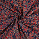 Organic Cotton Hand Block Ajrakh Running Fabric