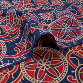 Organic Cotton Hand Block Ajrakh Running Fabric