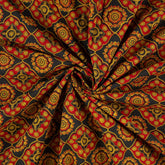 Geometric Hand Block Printed Cotton Ajrakh Fabric
