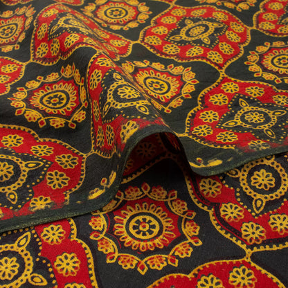 Geometric Hand Block Printed Cotton Ajrakh Fabric