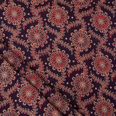 Indian Hand Block Ajrakh Floral Printed Fabric