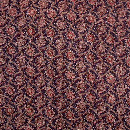 Indian Hand Block Ajrakh Floral Printed Fabric