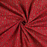 Indian Hand Block Ajrakh Floral Printed Fabric