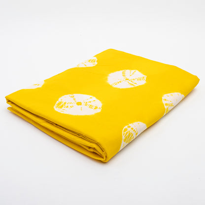 Yellow Honeycomb Fabric Cloth And Hand Tie Dye Cotton Fabric