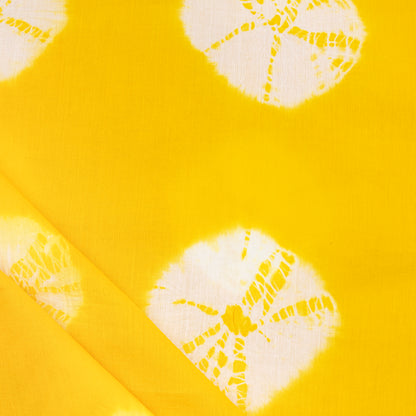 Yellow Honeycomb Fabric Cloth And Hand Tie Dye Cotton Fabric