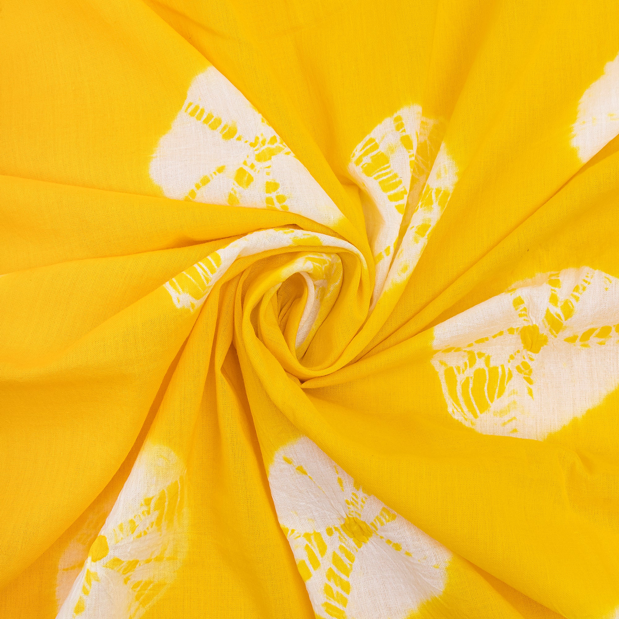 Yellow Honeycomb Fabric Cloth And Hand Tie Dye Cotton Fabric