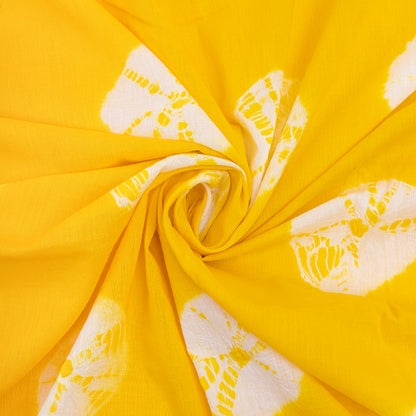 Yellow Honeycomb Fabric Cloth And Hand Tie Dye Cotton Fabric