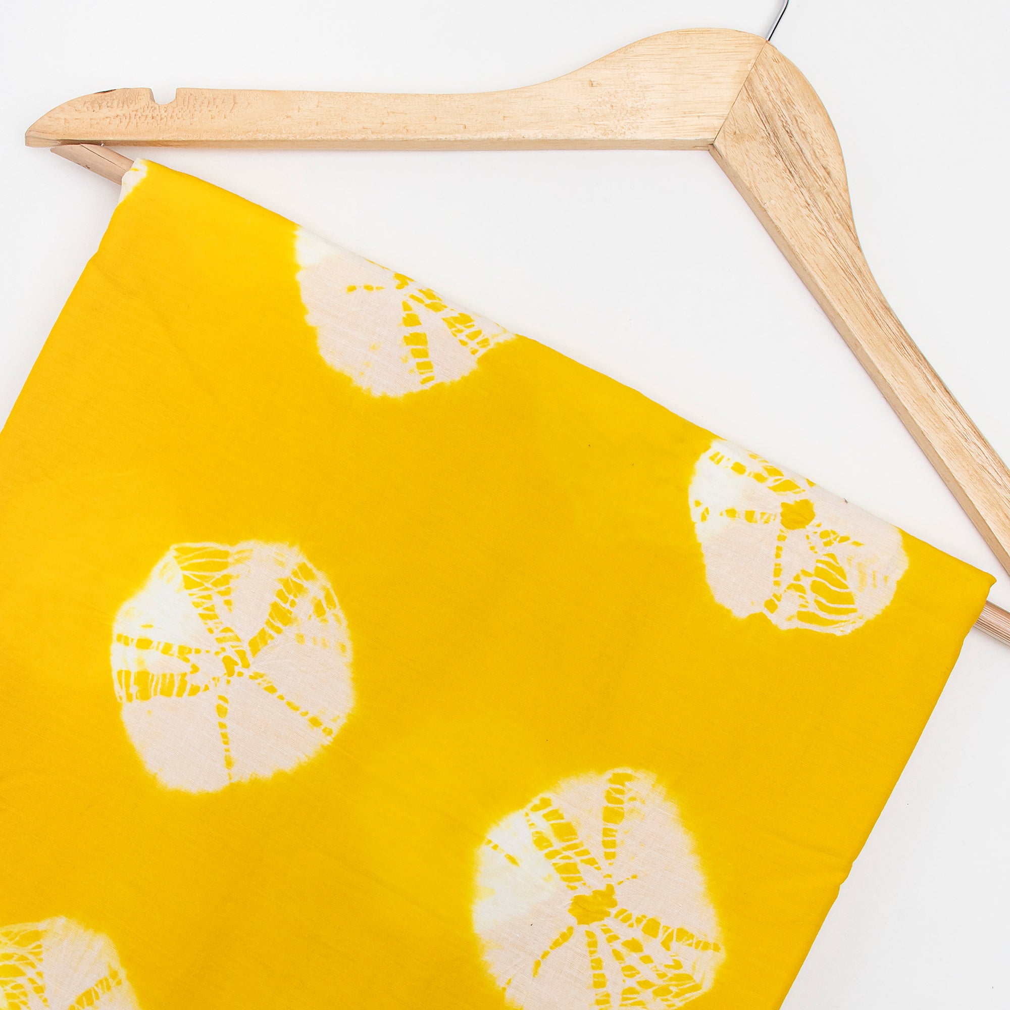 Yellow Honeycomb Fabric Cloth And Hand Tie Dye Cotton Fabric