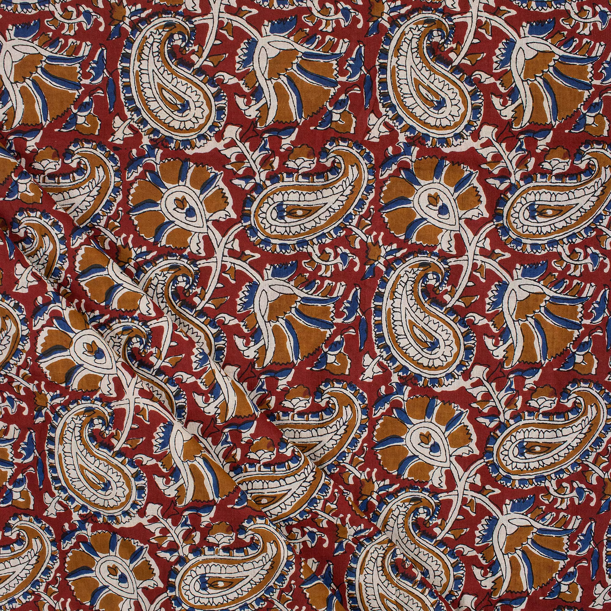 Paisley Cotton Bagru Hand Block Printed Fabric