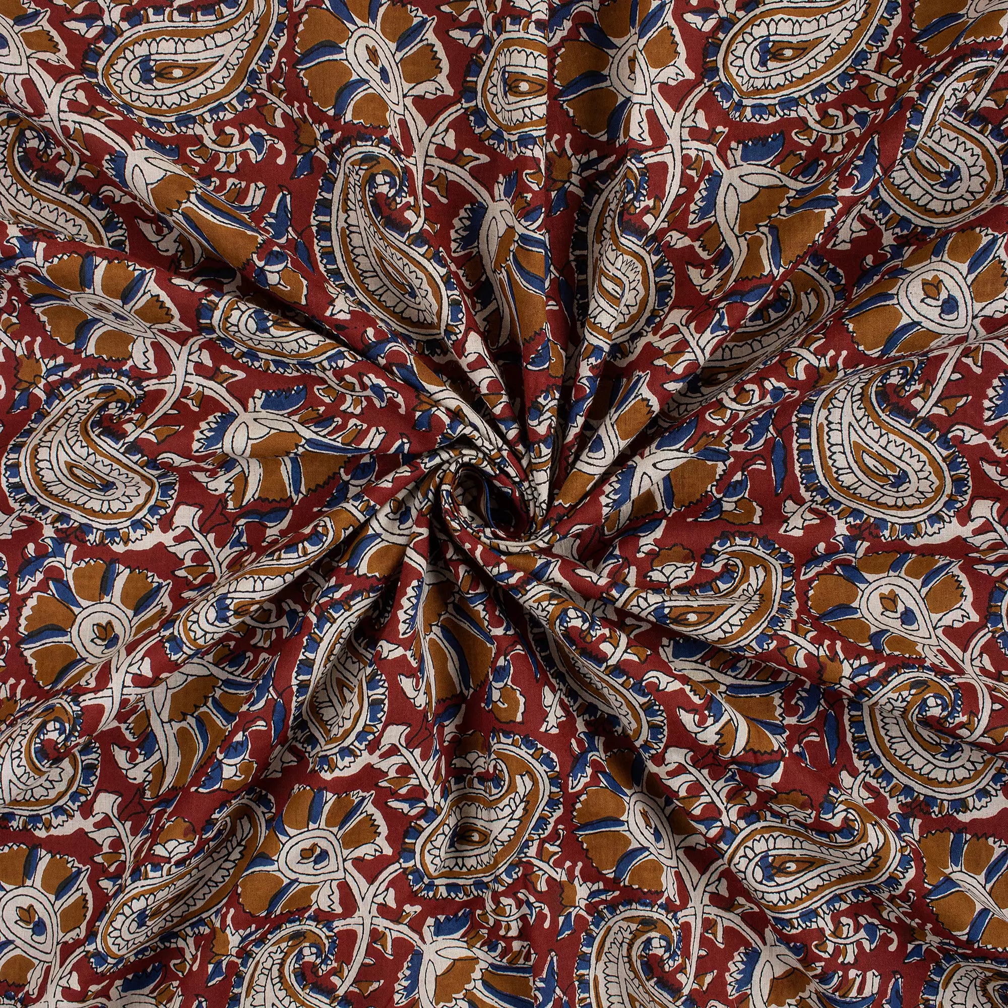 Paisley Cotton Bagru Hand Block Printed Fabric