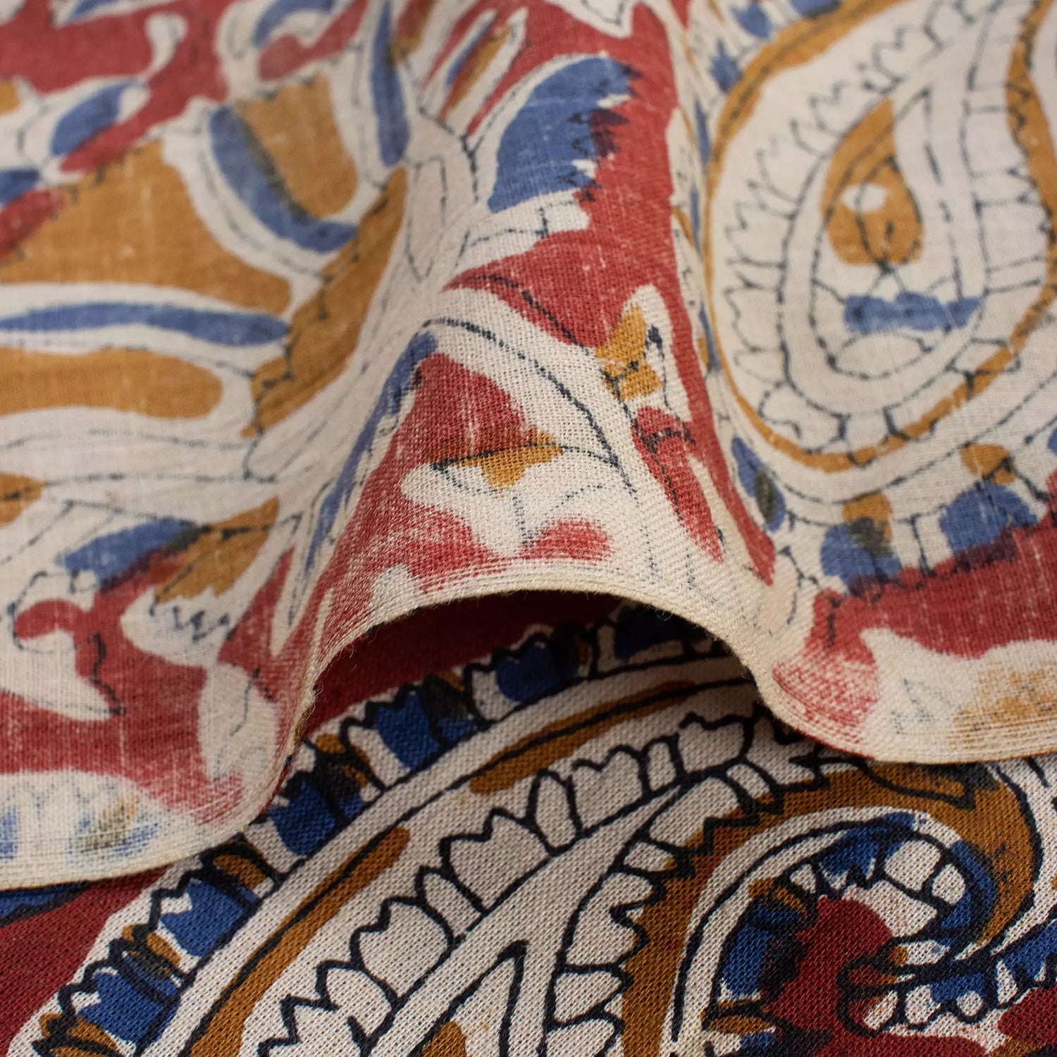 Paisley Cotton Bagru Hand Block Printed Fabric