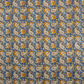 Handmade Bagru Printed Blue Paisley Fabric